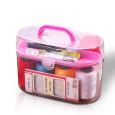 46件大號針線盒便捷式縫紉工具針線組合套盒縫衣針線包針線家用, 1個, 大號針線盒