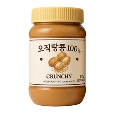 오직땅콩100% 무첨가 피넛버터 크런치, 1개, 510g