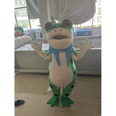 개구리탈 쇼츠 틱톡 인형탈 축제 개구리옷, 녹색 아동용 100-120 배터리박스형 팬1개, 1개