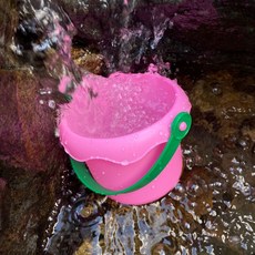 綠森林 美術繪畫洗筆桶 水彩水粉國畫毛筆專用 迷你手提水桶, 粉色小桶