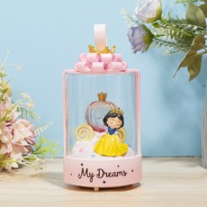 EEKR 臺灣出貨 童話公主手提星星燈音樂盒 女生生日禮物 臥室氛圍裝飾擺件 學生禮品, WY08透明-粉色