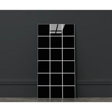 마벨인홈 인테리어 벽면 접착식 모노타일 폼블럭 시트지 30x60cm 6개, 스몰그리드블랙