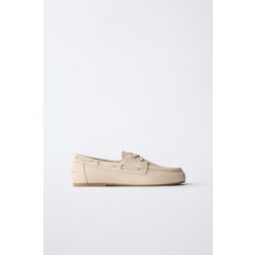 자라 ZARA 레이스업 데크 슈즈 - 베이지 938312