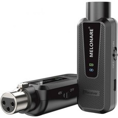 멜로나레 플러그 온 UHF 900MHz XLR 무선 마이크 어댑터 오디오 송수신기 시스템 50미터 범위 +48V 팬텀 파워 믹서 및 PA 세트용 MX-1, 멜로나레 플러그 온 UHF 900MHz XLR 무선 마