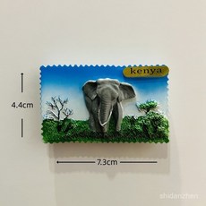 해외여행 기념품 선물 자석 아프리카 케냐 탄자니아 나미비아 냉장고자석 동물 탄자니아 해변의 파란색 SUV, 짙은 파란색 아프리카 원시림 코끼리