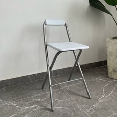 버스킹 공연용 휴대용 스툴 원형 기타 접이식 좌고 연주자 블랙 상판, 1인용, 실버 프레임 화이트 60cm