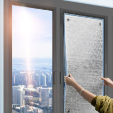 창문 햇빛 가리개 붙이는 블라인드 차단 베란다 햇빛 가리개 패드 알루미늄 흡착식 자외선 단열재 차양막