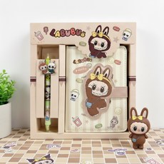 Colvani 쿠로미 다이어리 꾸미기 라부부 학용품 문구 다꾸 불펜 생일 선물, 베이지, 1개