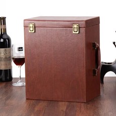 포장 6병 와인병 크리스마스 선물 박스 답례품 포장, 나무결 무늬 6개입 (601)