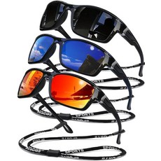 SQOQS 편광 선글라스 남성용 여성용 스포츠 고글 경량 프레임 사이클링 달리기 낚시 운전 UV400 보호 3팩-블랙+블랙블루+블랙브라운, 3팩-블랙+다크 블루+블랙레드