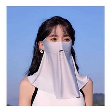 자외선차단 페이스커버 냉감 스카프 여름 운전 자전거 낚시 햇빛가리개 쿨링 마스크, 1개, 석영가루 2팩