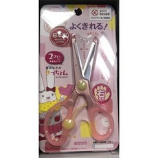 幼兒安全學習剪刀，圓角設計，輕巧易握，附贈可愛貼紙, 粉色 右手, 1個