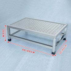 알루미늄 1단 의자 철제 발판 간이 사다리 제품 미끄럼방지판 산업용 안전 이동식 1 디딤대 작업 맞춤사이즈, 보드 80x30 높이 20cm 가로대, 80x30 높이 20cm, 1개