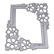 중공 꽃 사진 프레임 모양 DIY 핸디 크래프트 절단 다이 메탈 커팅, 빨간색, 1개