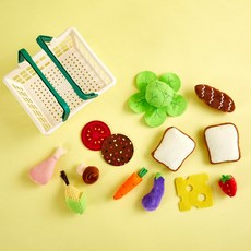 모던하우스 리틀키친 소프트 펠트 시장놀이 바스켓 세트 14pcs, 1개, 혼합 색상