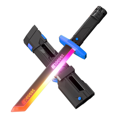 UB 스틸 블레이드 단검도 LED 광선검 안개 분사 진격의 거인 불빛 레이저 코스튬, 1개, 스틸 단검 블루