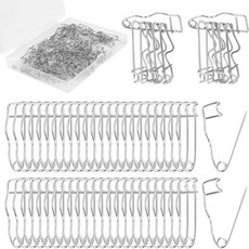 100개 곡선 안전 핀 퀼팅 바스팅 S자형 패스너 실버 구부러진 재봉 뜨개질 제작 프로젝트용 1.26인치/32mm, 1 Inch/26mm