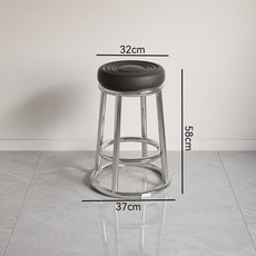 오락실의자 높은 원형스툴 원형 스툴 보조의자 보조 키다리, 1개, X. 58cm 검정 전기 도금