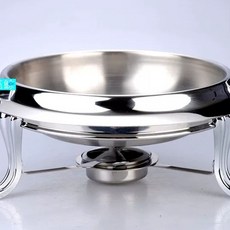오브유 팡쿠 호텔 뷔페 차핑디쉬 챠핑디쉬 원형 보온 뷔페그릇 워머 식기 웨딩홀 부페 스테인레스, 1개, N. 커버 없는 실버 22cm 내경