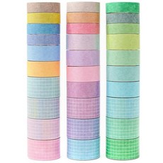 30巻 30권 마스킹 테이프 세트 기본 패턴 다색 와시 테이프 DIY 공예