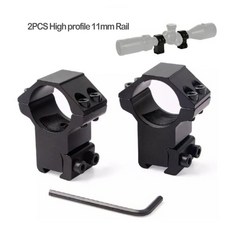 스코프 링마운트 11mm 더브테일 라이플 스코프 마운트 25mm링 피카티리 레일 어댑터 악세서리 에어소프트 장비 서바이벌 소품 밀리터리용품, 2개