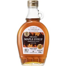 JAS 유기농 인증 메이플 시럽 330g 3개 앰버 리치 맛 등급 퀘벡은 첨가물을 생산하지 않았습니다, メープルシロップ 1本