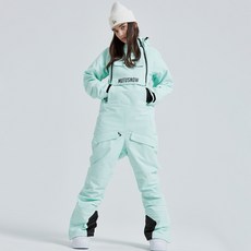小眾設計 2023新品 滑雪服 男女同款 連體滑雪衣 防風防水保暖 單板雙板滑雪衣褲, 粉色,XL, 1個