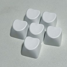 앤유 파스텔 하트 키보드 키캡 4P, 화이트 4P