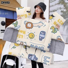 전기차의 바람막이는 융기되고 두꺼워진 소형 배터리 전동차의 바람막이 커버에 의해 방수됩니다., 아기 사자 더블 바람막이 세트—두꺼운 트리플 보온, 점프슈트, 1개