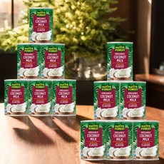 태국 네이티브 무가당 코코넛 밀크 통조림 398ml x12캔 우유 크림 대체품, 12개
