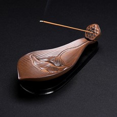 供應陶瓷香爐沉香香座 創意復古荷葉蓮花線香爐香插擺件原創, 1個