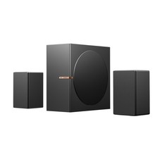 BINNIFA全木質2.1電腦藍牙音箱 60W峰值功率 藍牙5.4無線連接 金耳朵認證調校, 黑色, Play3D Ultra