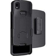 TC22 TC27 모바일 컴퓨터 스캐너용 클립 케이스 킥스탠드가 있는 hellphone 슬림 하드 쉘 커버 [회전/래칫] 벨트 힙 홀스터 홀더 콤보 - 블랙, Black