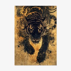 대한민국 호랑이 그림 풍수지리 그림 펠트 패브릭포스터, FB_풍수호랑이_09, A4