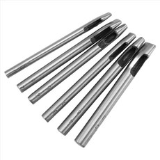 가죽을위한 6 가지 크기 타원형 구멍 펀치 6mm-10mm 중공 가죽 공예 핸드 펀칭 도구 키트 가죽 공예품, 은, 1개