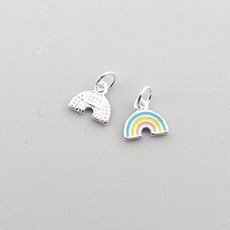 비즈톡 [SVP-21-05]순은펜던트 실버925 에폭무지개 7x6mm+O링 1개