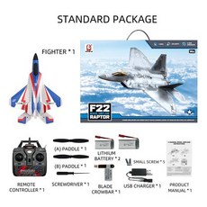 RC비행기 무선조종 BM22 F22 전투기 4CH 대형 비행기 고정 날개 원격 제어 전기 폼 모델 큰 글라이더 장난감, 5)BM22-Blue-2B