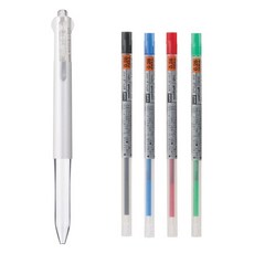 유니 스타일핏 4C 홀더 + 0.28 리필심 4색, P.화이트(P1) + 리필 4색