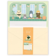 莫莫日貨 日本進口 NB社 2025年6月新品 山邊小鎮居民系列 信封信紙組 (共4款), 1個, 03.瑜珈 79765