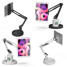 코끼리리빙 탁상용 원형 태블릿 거치대, 블랙, 1개