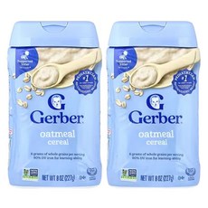 거버 단일 곡물 시리얼 (8oz), 오트밀, 227g, 2개