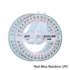 투명한 180/360 도 각도기 반원형 측정 눈금자 드로잉 전문, 02 Round-360 Degree