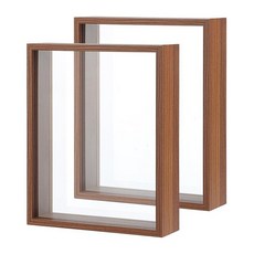 OLYCRAFT 2팩 브라운 섀도우 박스 디스플레이 케이스 24.4 x 19.9cm(9.4 x 7.6인치) 3D 프레임 섀도우 박스 더블 아크릴 사진 프레임 말린 꽃용 아크릴