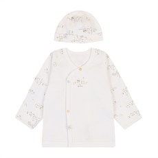 [아가방 중계점]25년가을상품*BEST*편하고 부드럽고 고급스런 포레오가닉배내저고리+모자(O/화이트)01S517001