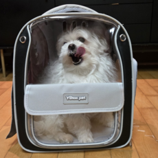 PSMK 강아지 이동가방 고양이가방 백팩, 1개, 그레이
