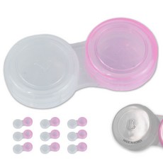 투명 국산 위생 렌즈통 렌즈케이스, 10개, 투명핑크