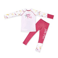 孩童印花長袖防曬泳衣組, 粉紅色的美人魚