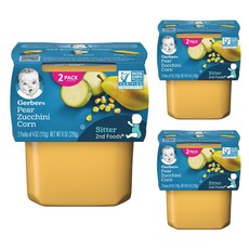 거버 어린이 과일퓨레 113g, 배 + 주키니 + 옥수수, 3개