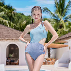 ZOKE 單肩閃亮連身泳衣