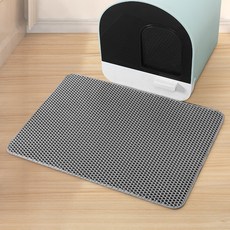 雙層過濾貓砂墊 EVA可水洗防帶出貓砂墊, 1個, 灰色,30*30CM